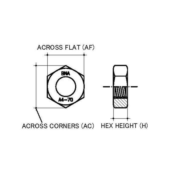 50 Pack - 3/8-24 Thin Hex Marsden Lock Nuts, Steel, Plain Finish, 9/16" AF (Grade 2)
