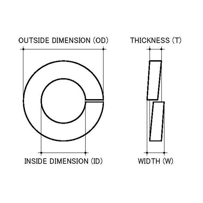 3/8" (M10) Zinc Spring Washers Low Tensile ANSI B18.22.1