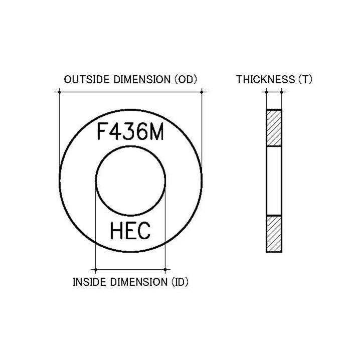 M12 (1/2") x 27mm Zinc Flat Washers High Tensile ASTM F436M