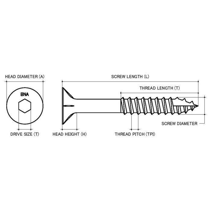 14g (6.30mm) Galvanised Bugle Batten In/Hex (5mm) Coarse Timber T17 Screws