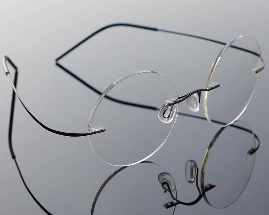 Mens Vintage Rimless Steve Jobs Round Titanium Eyeglasses Frames ...