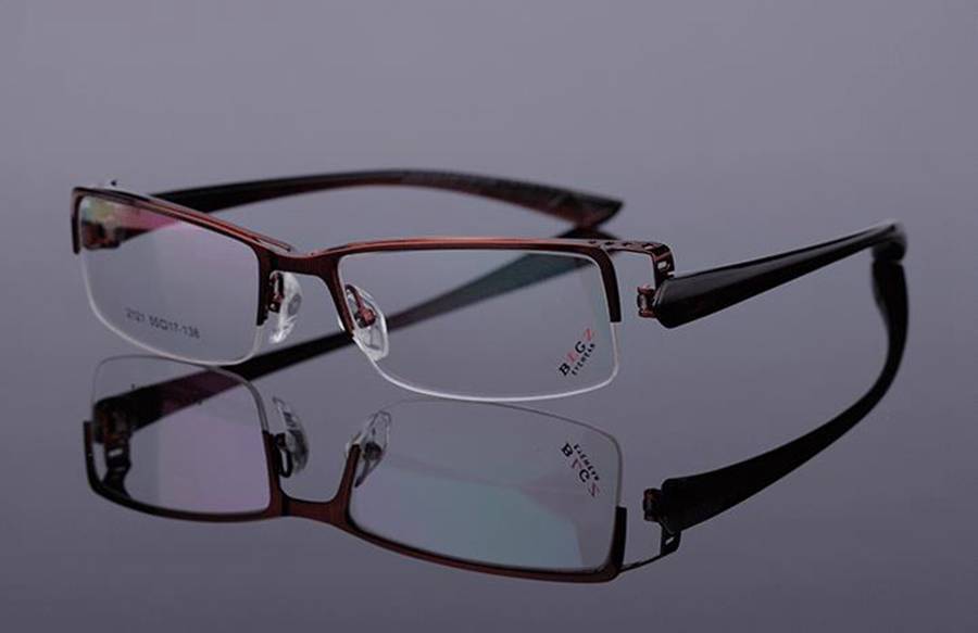 Fashion Mens Half Rimless Eyeglasses Frames TR90 Eyewear Spectacle 55 ...