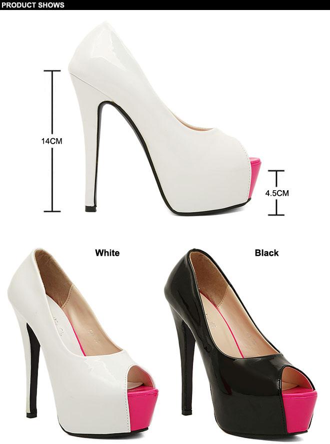 Vogue Womens Platform Pump Peep Toe Stiletto High Heels Shoes For Ball ...