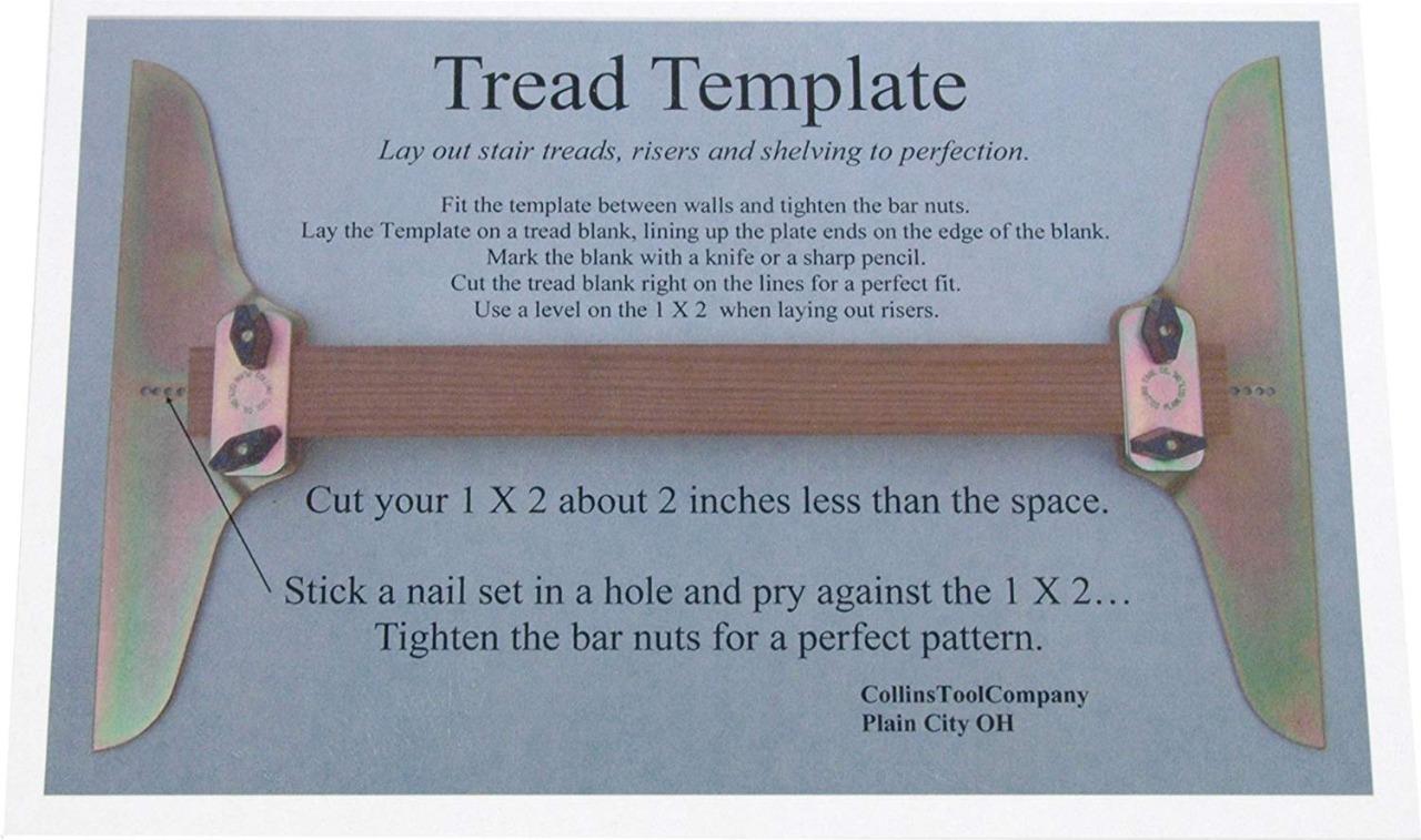 Collins Tool Company Zinc Plated Steel Stair Tread Template Set MADE IN