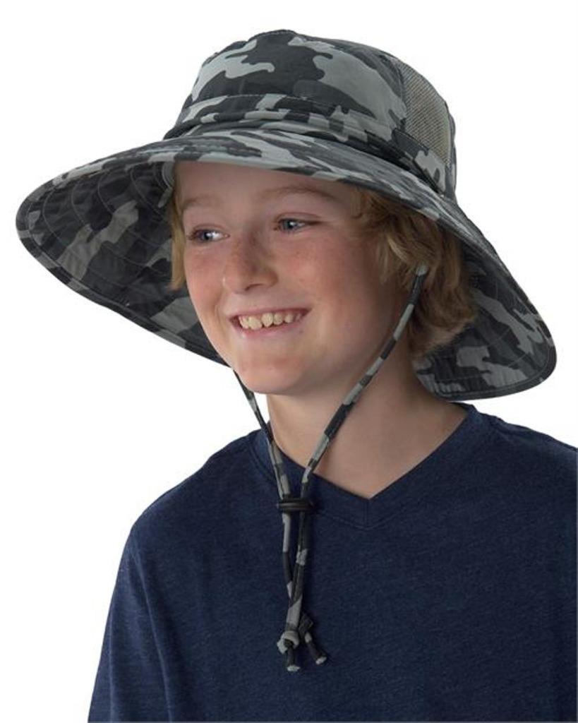 Sun Protection Zone Extreme Outdoor Fishing Wide JUNIOR Booney Hat Cap UPF 50+ - Picture 10 of 14