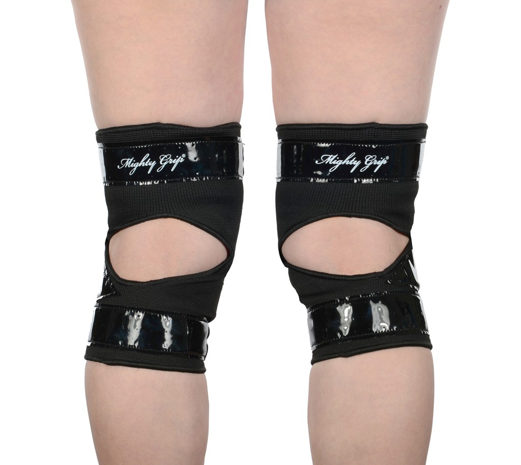 2 Black Mighty Grip Pole Dance Tacky Open Back Knee Protectors for Pole Dancing eBay