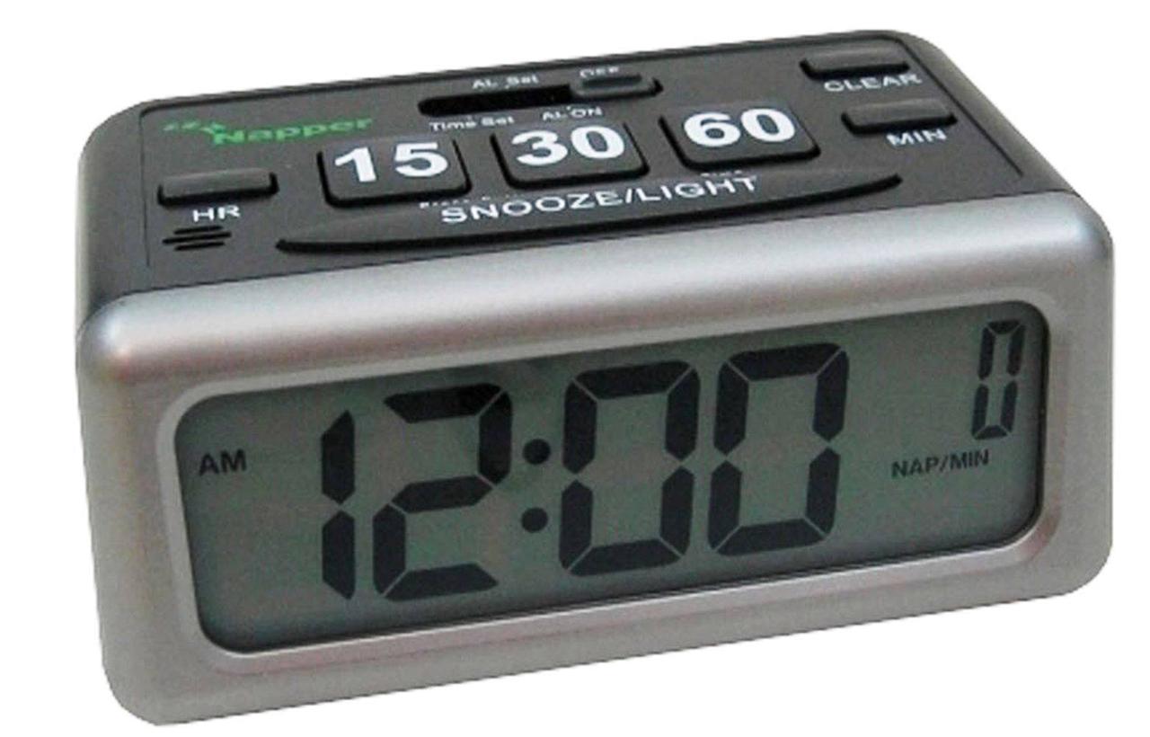 Details About Napper Digital Lcd Alarm Clock With Nap Timer Snooze Ons Backlit Battery
