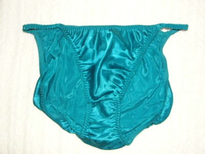 Silky Vintage S Victoria Secret Satin String Bikini Panties Teal 21760 ...
