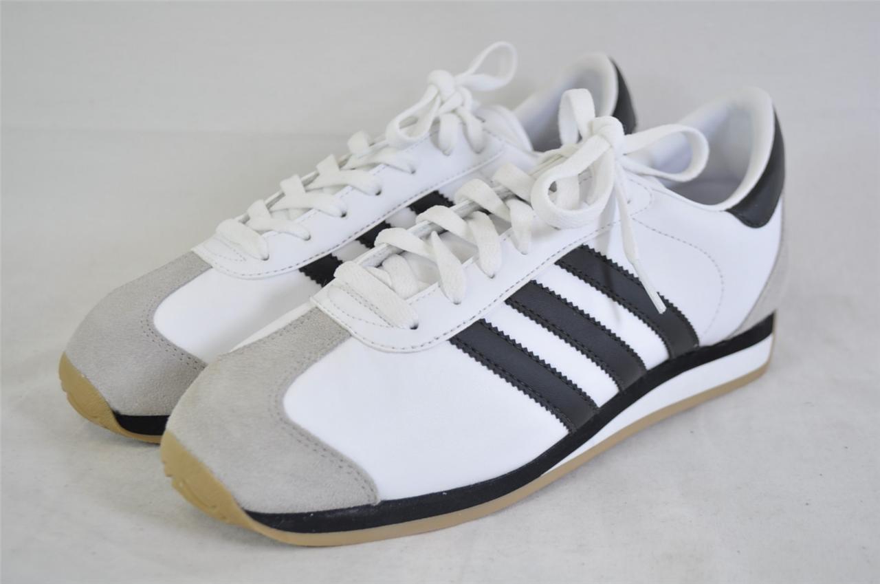 ADIDAS COUNTRY II WHITE BLACK CHROME LEATHER SUEDE G17072 ATHLETIC ...