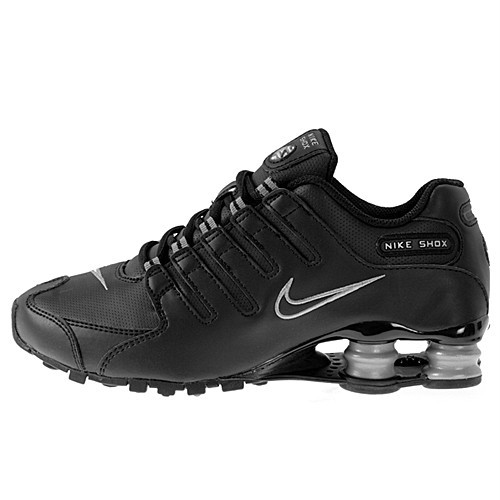 WMNS NIKE SHOX NZ 314561 015 BLACK PERFORATED LEATHER - GREY - WOMENS ...