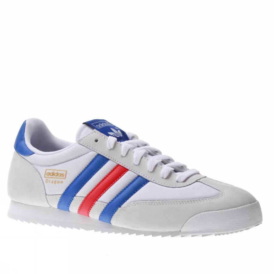 ADIDAS DRAGON G50923 WHITE/COLLEGE ROYAL BLUE/COLLEGE RED - SUEDE MESH ...