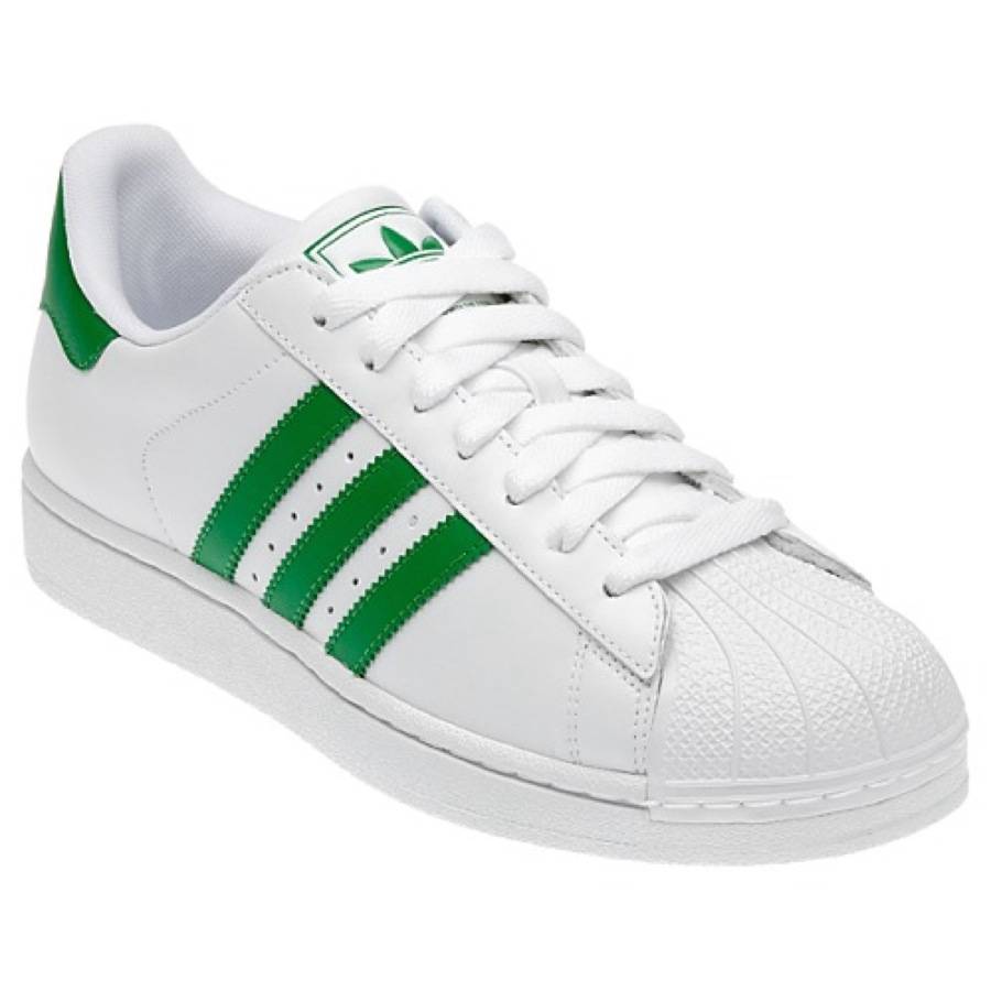 ADIDAS SUPERSTAR 2 SHELL TOE G17069 WHITE/FAIRWAY GREEN - LEATHER ...