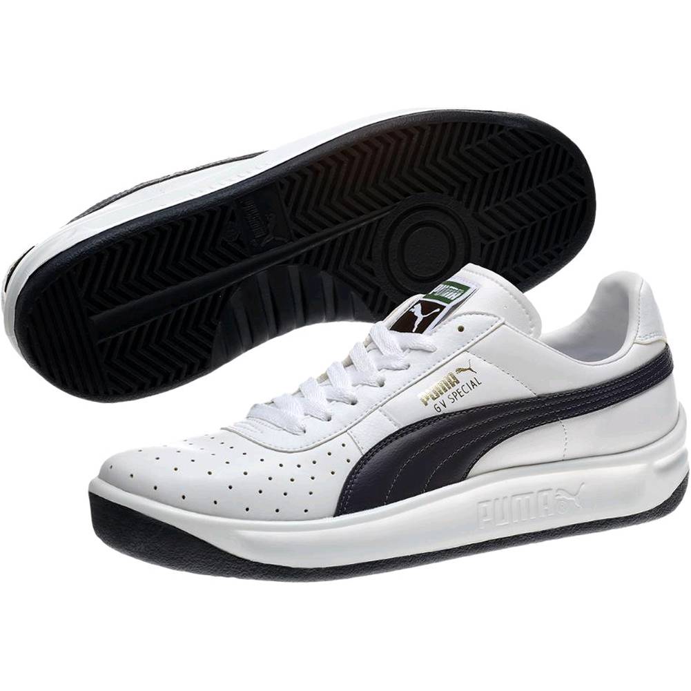 PUMA GV SPECIAL 343569 03 WHITE/NEW NAVY BLUE - LEATHER CASUAL ATHLETIC ...