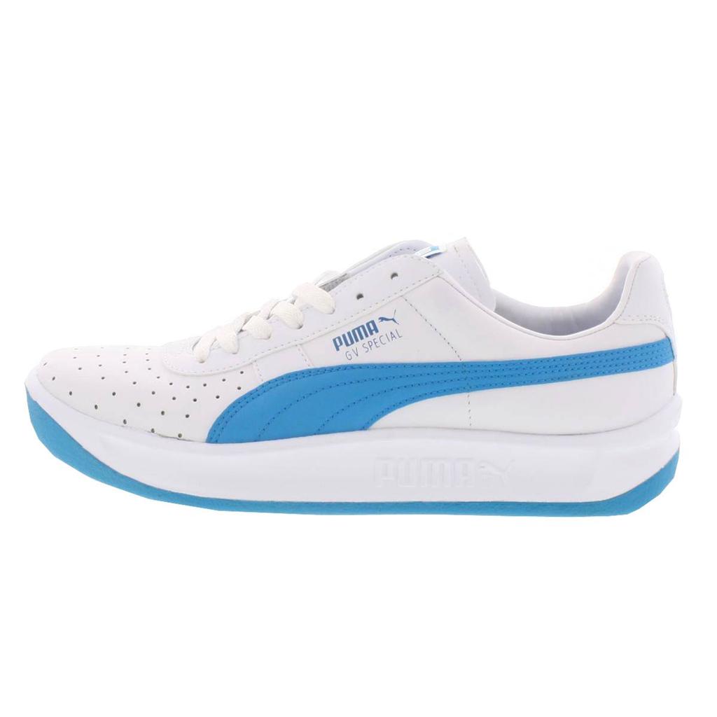 PUMA GV SPECIAL 343569 61 WHITE/FLUO FLUORESCENT BLUE - LEATHER CASUAL ...