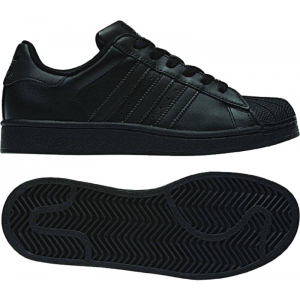 ADIDAS SUPERSTAR 2 J SHELL TOE G15722 BLACK/ALL BLACK ON BLACK ...