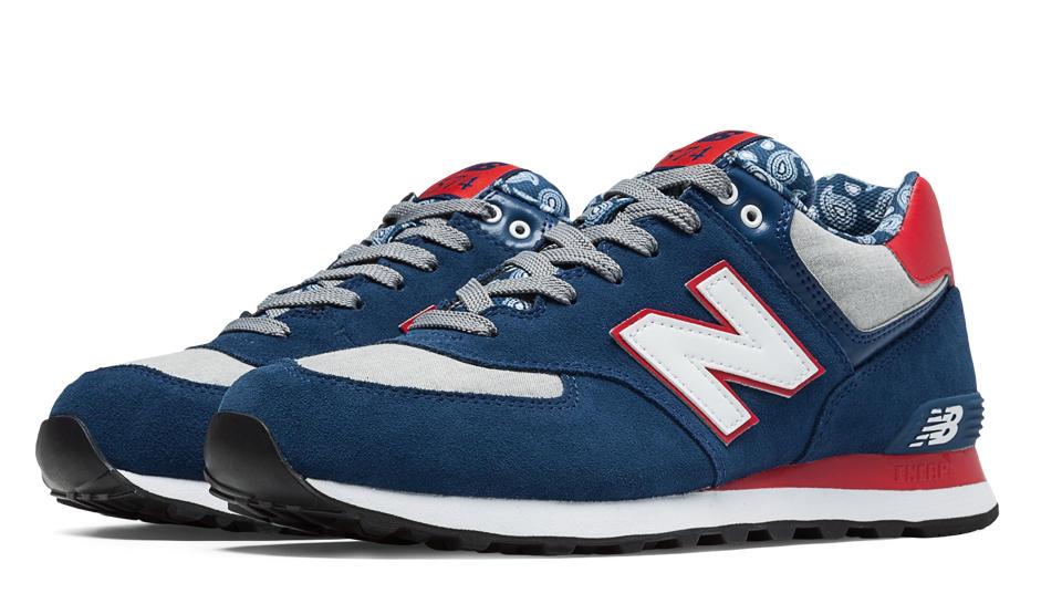 NEW BALANCE CLASSIC 574 ML574LRR PAISLEY PACK BANDANA - NAVY BLUE/GREY ...