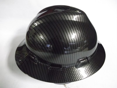 NEW Custom MSA V GARD Full Brim Hard Hat Black and Gold Carbon Fiber ...