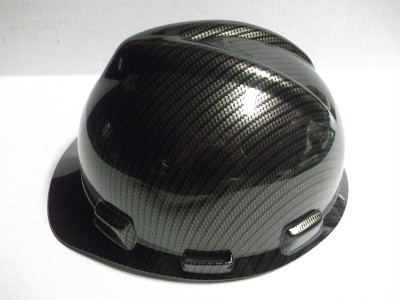 NEW Custom MSA V Gard SHORT Brim Hard Hat Black and Gold Carbon Fiber ...