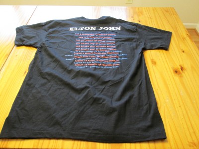 vintage elton john 100% cotton short sleeve t shirt adult size