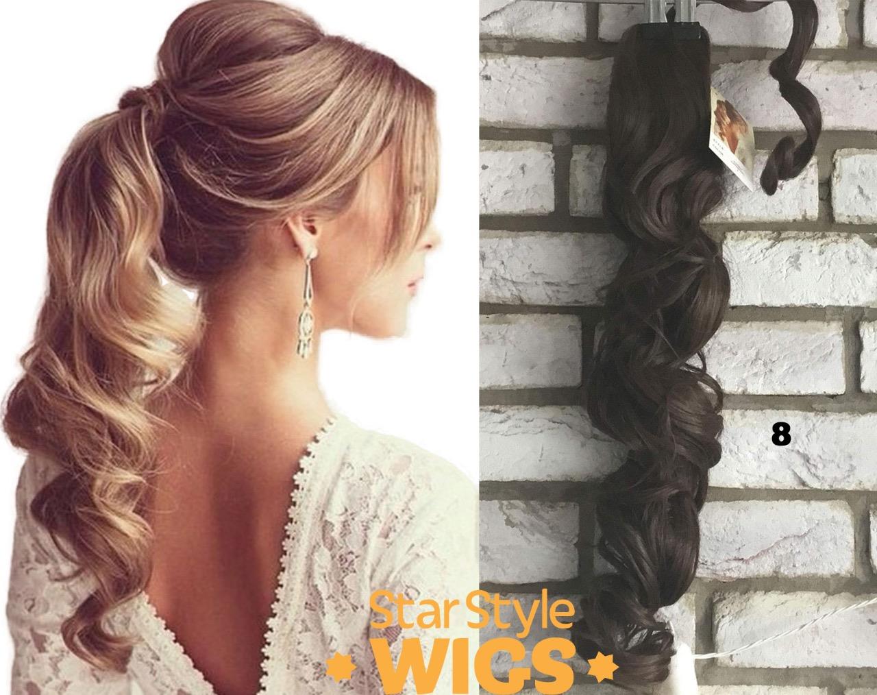 DE LUJO LARGO RIZADO ONDULADO CLIP EN COLA DE CABALLO POSTIZO EXTENSIÓN DE CABELLO CLIP ON - Imagen 10 de 14