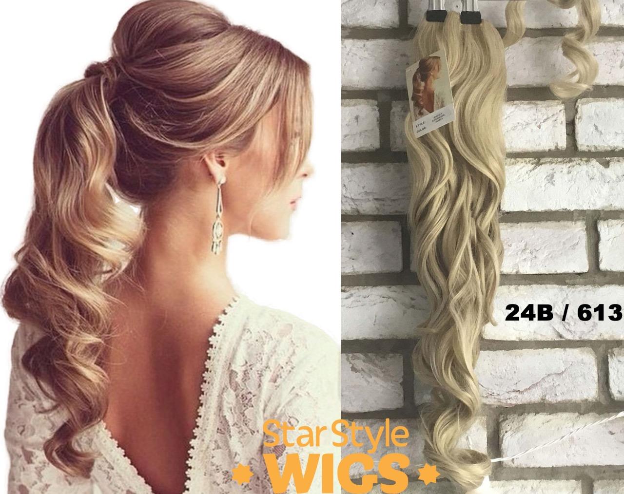 DE LUJO LARGO RIZADO ONDULADO CLIP EN COLA DE CABALLO POSTIZO EXTENSIÓN DE CABELLO CLIP ON - Imagen 13 de 14