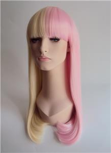 Deluxe Split Colour Long Pink Yellow Blonde Half Half Two Toned Wig Emo Kawaii Ebay Deluxe Split Colour Long Pink Yellow Blonde Half Half Two Toned Wig Emo Kawaii Ebay