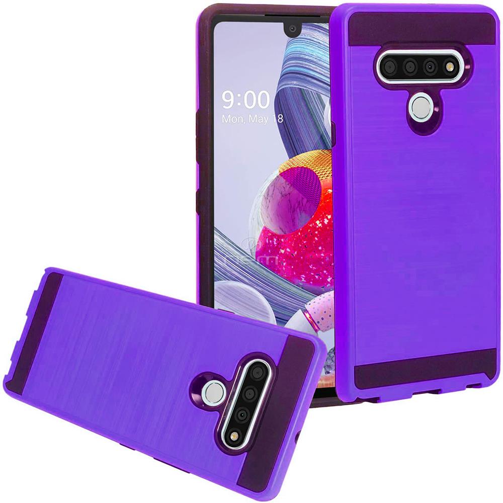 Brushed Metal HYBRID Rubber Case HARD Phone Cover Accessory For LG STYLO 6 2020 - Picture 16 of 17