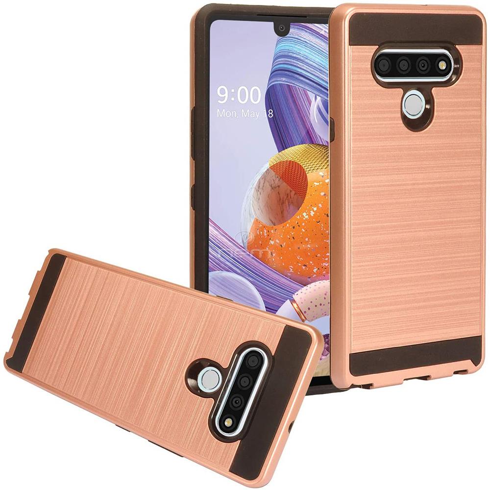 Brushed Metal HYBRID Rubber Case HARD Phone Cover Accessory For LG STYLO 6 2020 - Picture 15 of 17