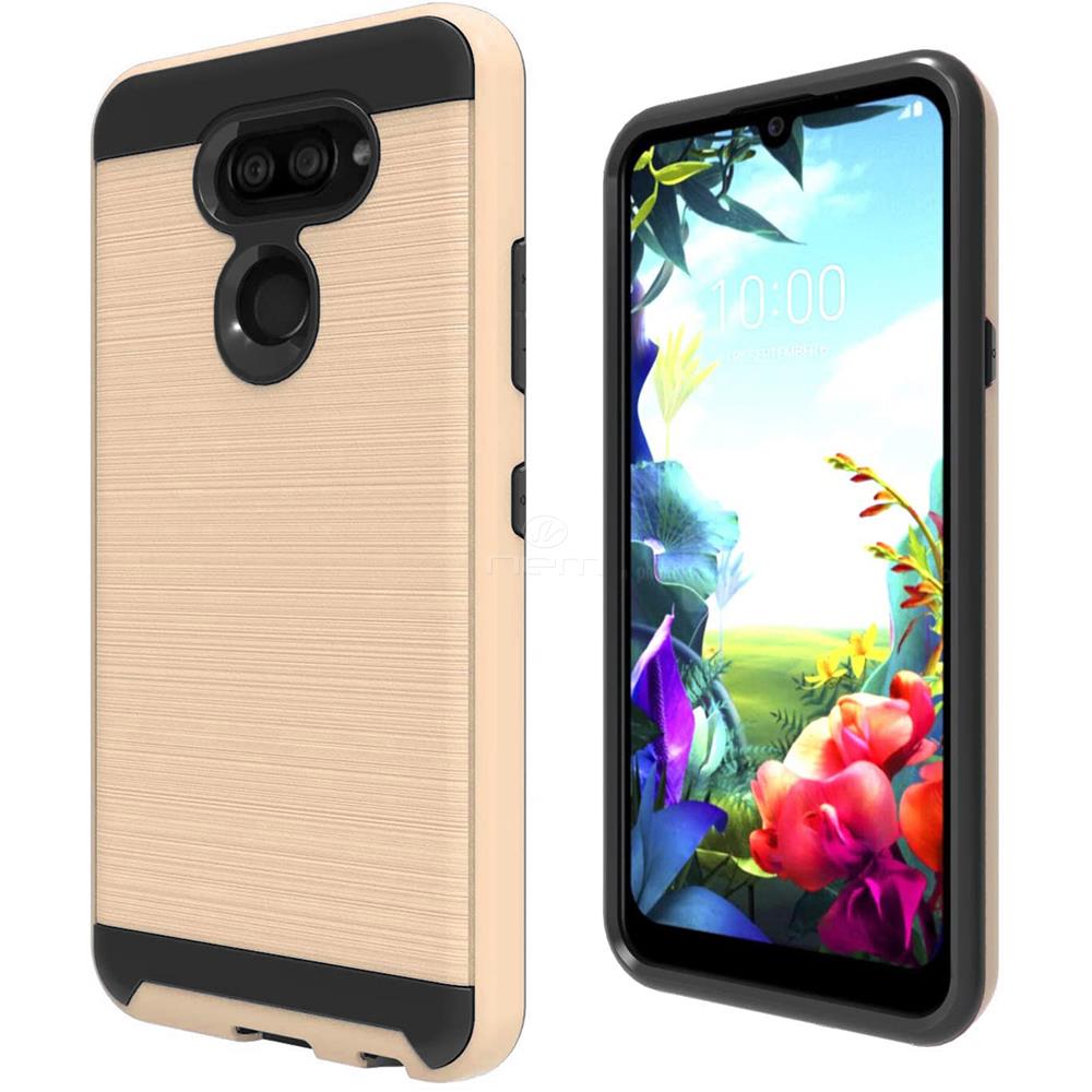 Gebürstete HYBRID Gummi Hülle HART Handy Abdeckung Zubehör für LG HARMONY 4 / LG K40S - Bild 10 von 13