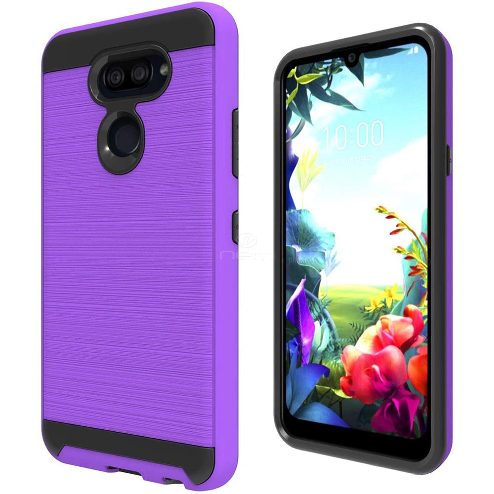 Gebürstete HYBRID Gummi Hülle HART Handy Abdeckung Zubehör für LG HARMONY 4 / LG K40S - Bild 11 von 13