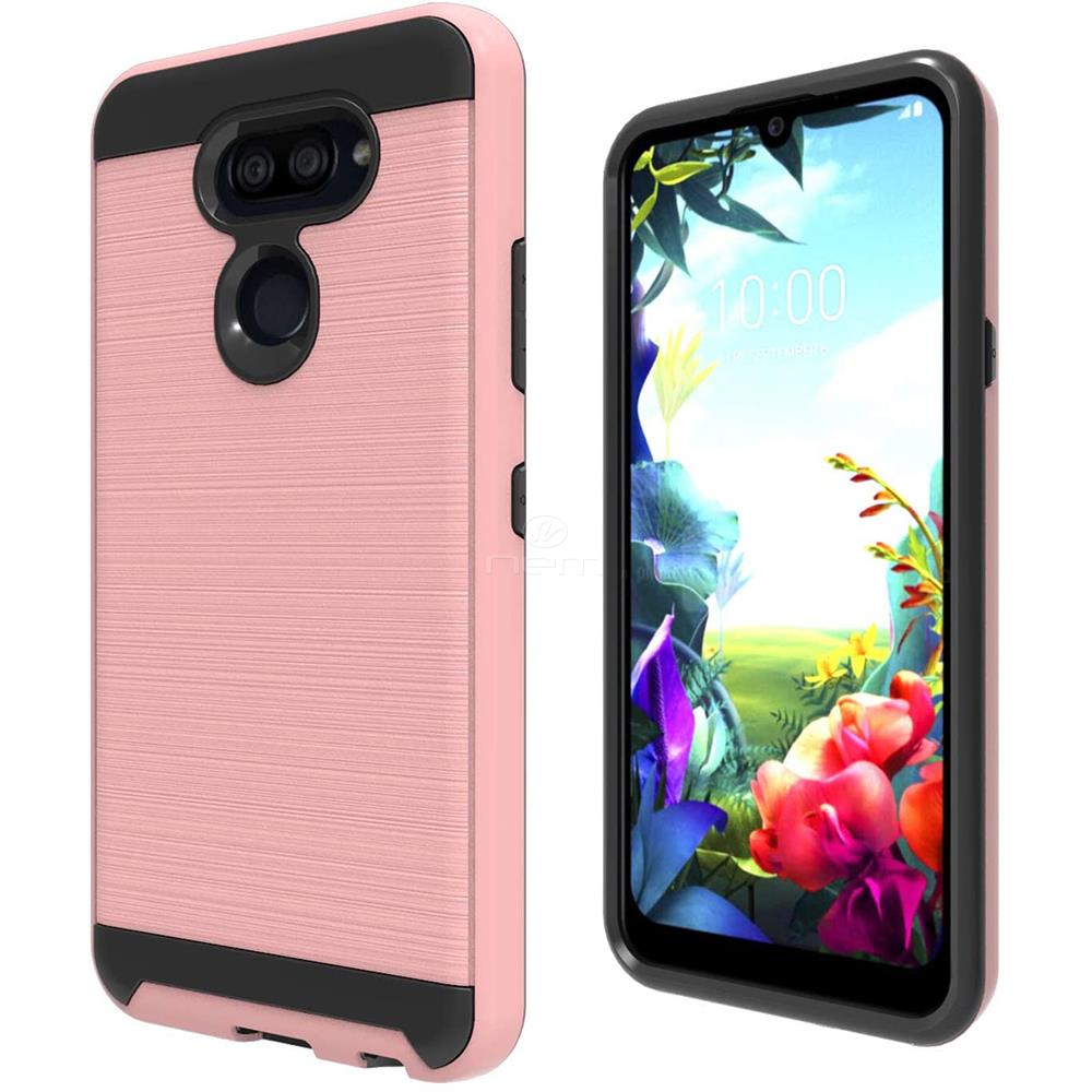 Gebürstete HYBRID Gummi Hülle HART Handy Abdeckung Zubehör für LG HARMONY 4 / LG K40S - Bild 12 von 13