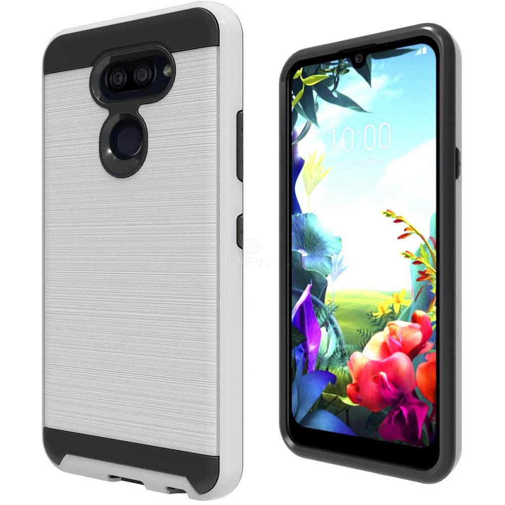 Gebürstete HYBRID Gummi Hülle HART Handy Abdeckung Zubehör für LG HARMONY 4 / LG K40S - Bild 13 von 13