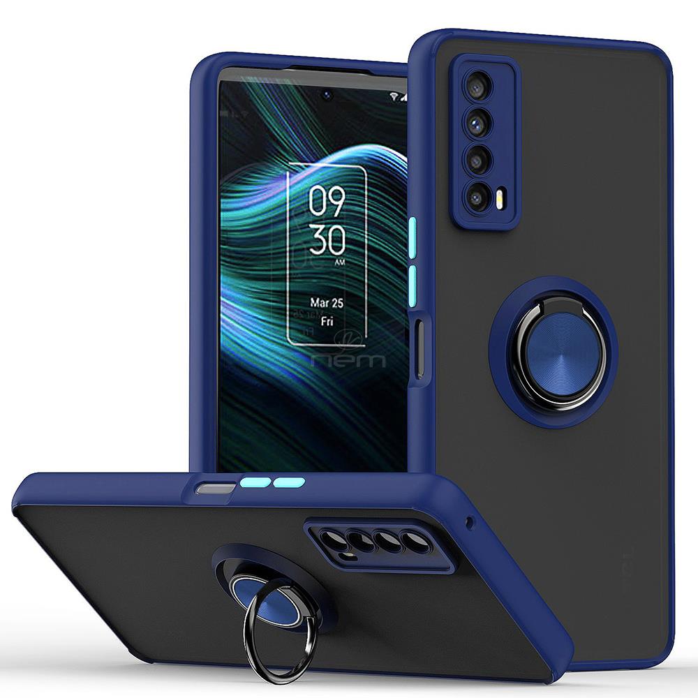 Custodia trasparente opaca per TCL Stylus 5G 2022 anello protettivo ibrido supporto metallo - Foto 14 di 16