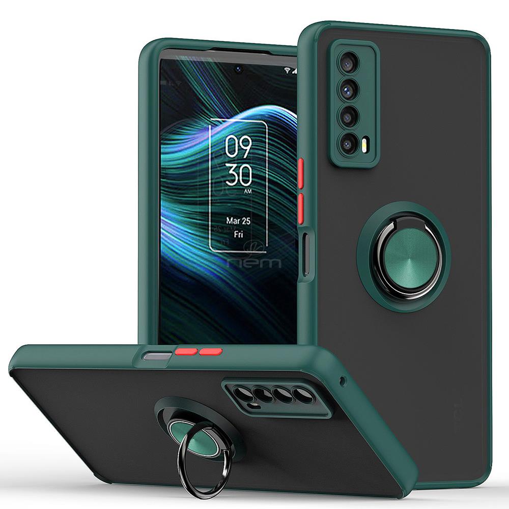 Custodia trasparente opaca per TCL Stylus 5G 2022 anello protettivo ibrido supporto metallo - Foto 15 di 16