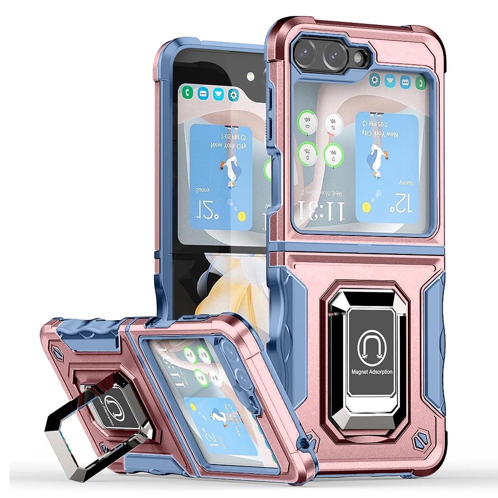 Per Samsung Galaxy Z Flip 6 custodia magnetica ibrida robotica militare supporto anello - Foto 16 di 16