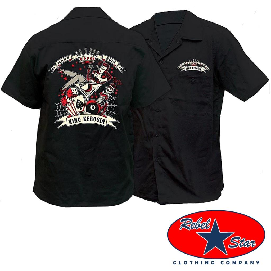 Mans Ruin King Kerosin Work Shirt Rockabilly Punk Tattoo Hot Rods ...