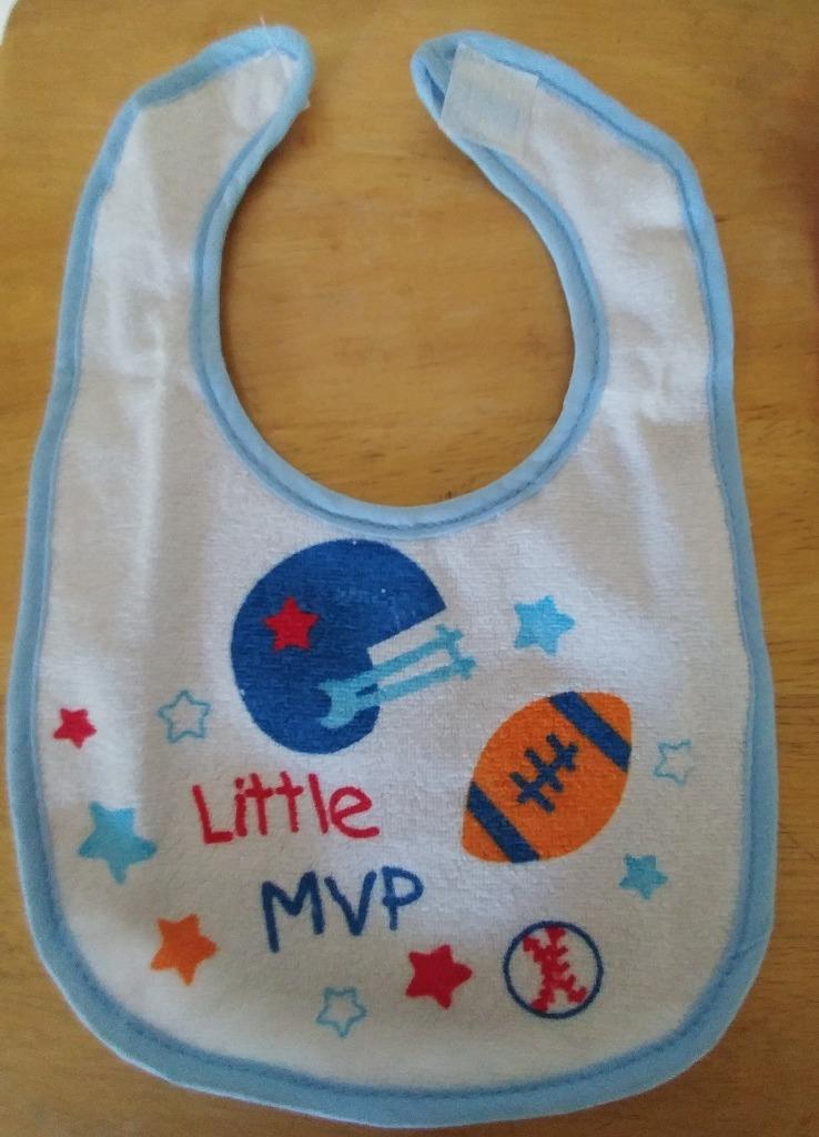 New Baby King Single Bib with plastic backing Baby Shower Sports