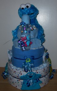 sesame street diaper cake