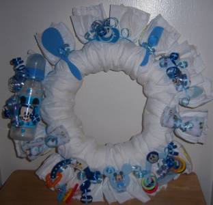 Baby Shower Mickey Mouse Or Minnie Mouse Diaper Wreath Ebay