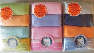New Gerber 4 Pk Solid Cloth Diapers Baby Shower Burp Cloth Ebay