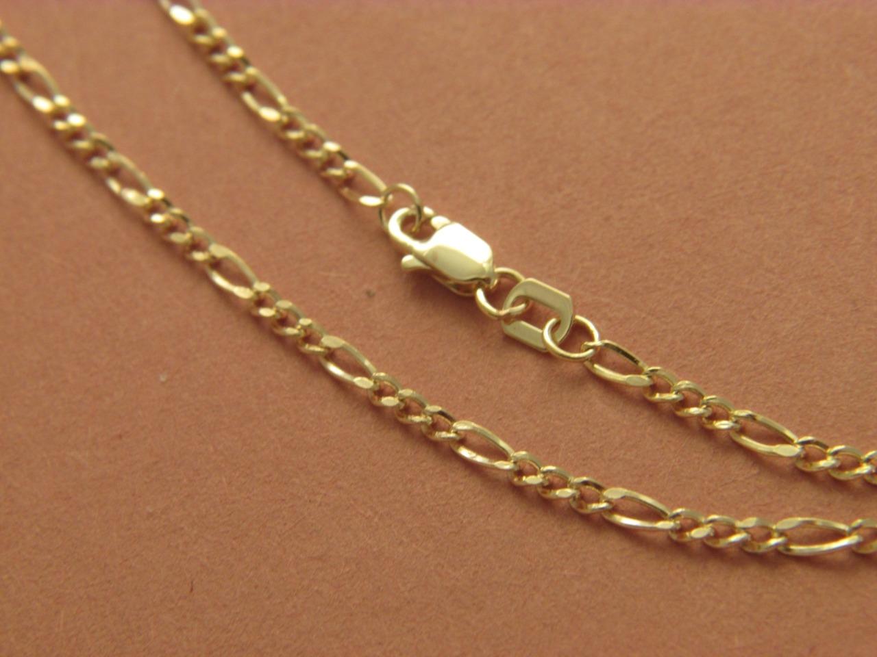 10k gold rope figaro cuban link necklace bracelet with lobster clasp real gold - Picture 2 of 7