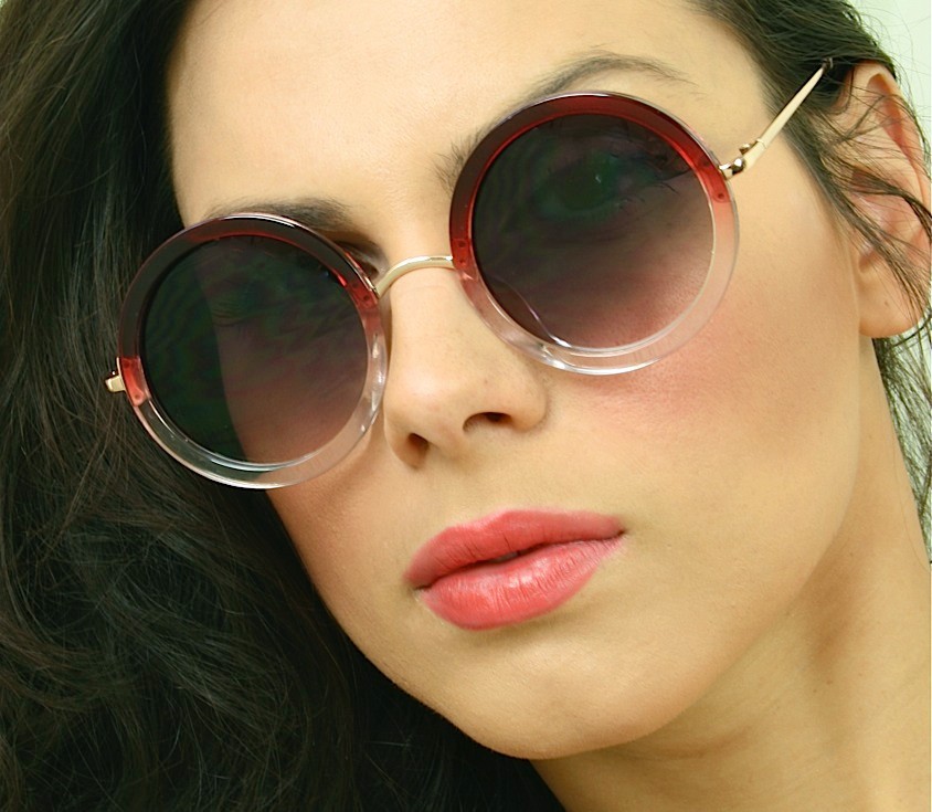 Retro Vintage Big "Round" Oval Circle Metal Arms Chic Women Sunglasses Shades - Picture 3 of 5