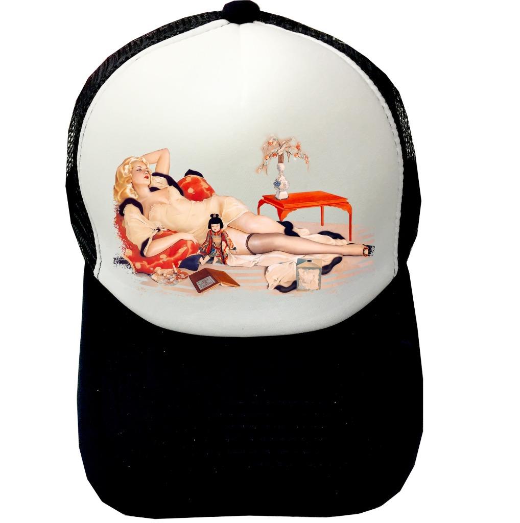 NEU NETZ TRUCKER KAPPE BEDRUCKT PIN UP SEXY MÄDCHEN KUNST POSTER HIPSTER LUSTIGE MÜTZE - Bild 9 von 15