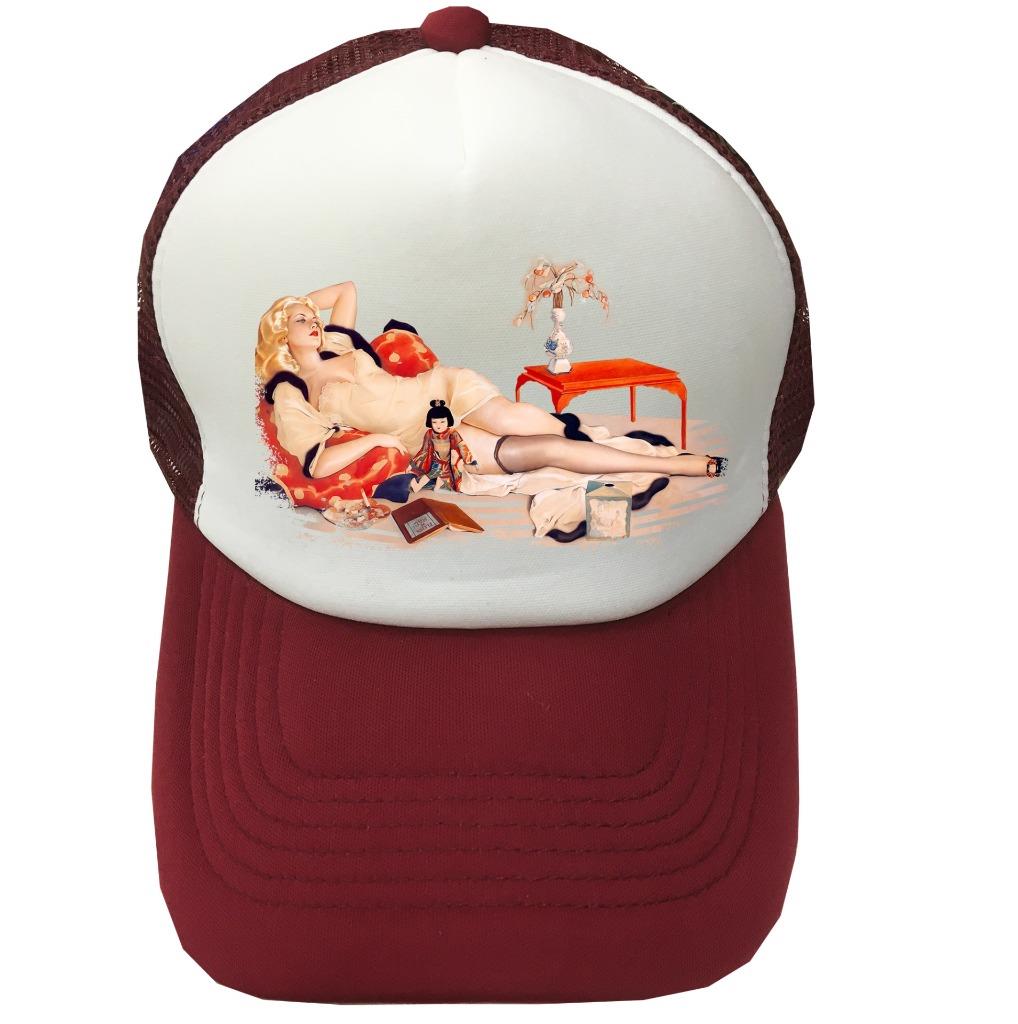 NEU NETZ TRUCKER KAPPE BEDRUCKT PIN UP SEXY MÄDCHEN KUNST POSTER HIPSTER LUSTIGE MÜTZE - Bild 12 von 15
