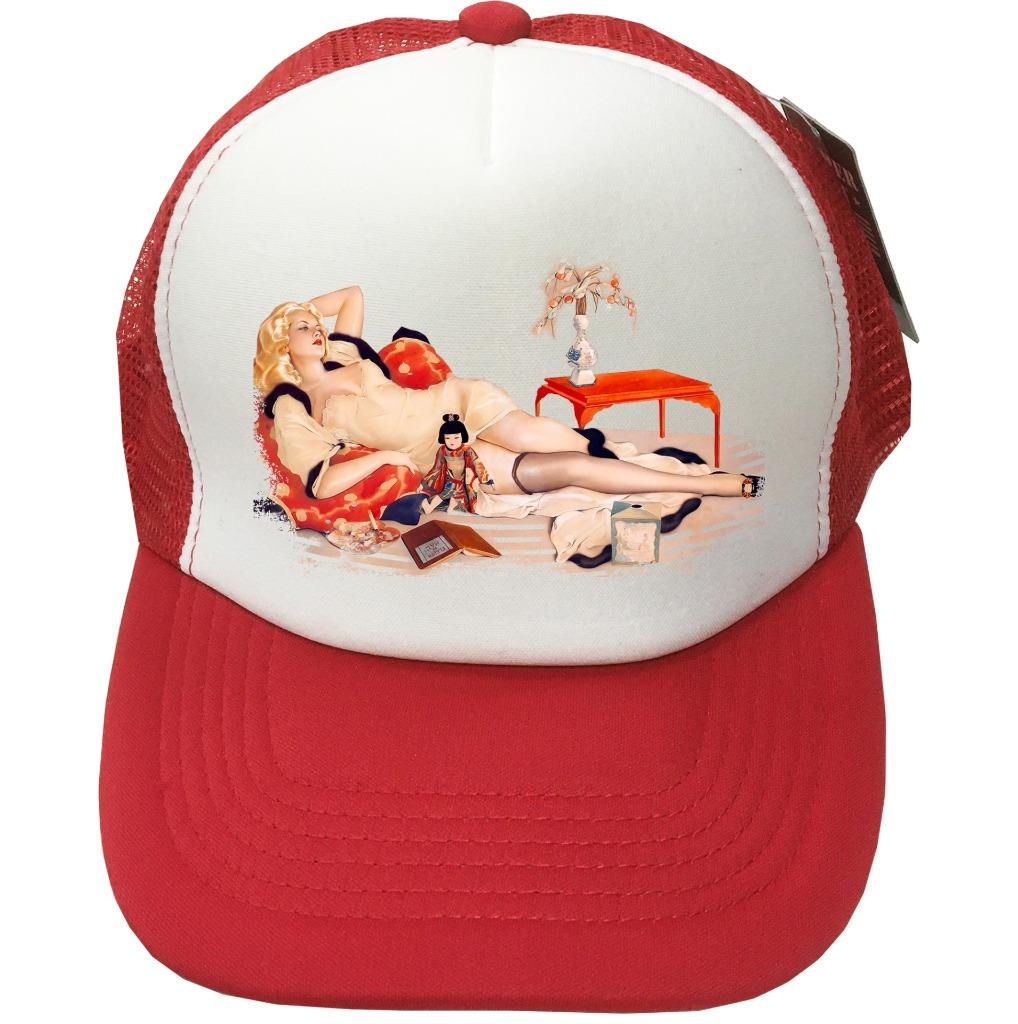 NEU NETZ TRUCKER KAPPE BEDRUCKT PIN UP SEXY MÄDCHEN KUNST POSTER HIPSTER LUSTIGE MÜTZE - Bild 11 von 15
