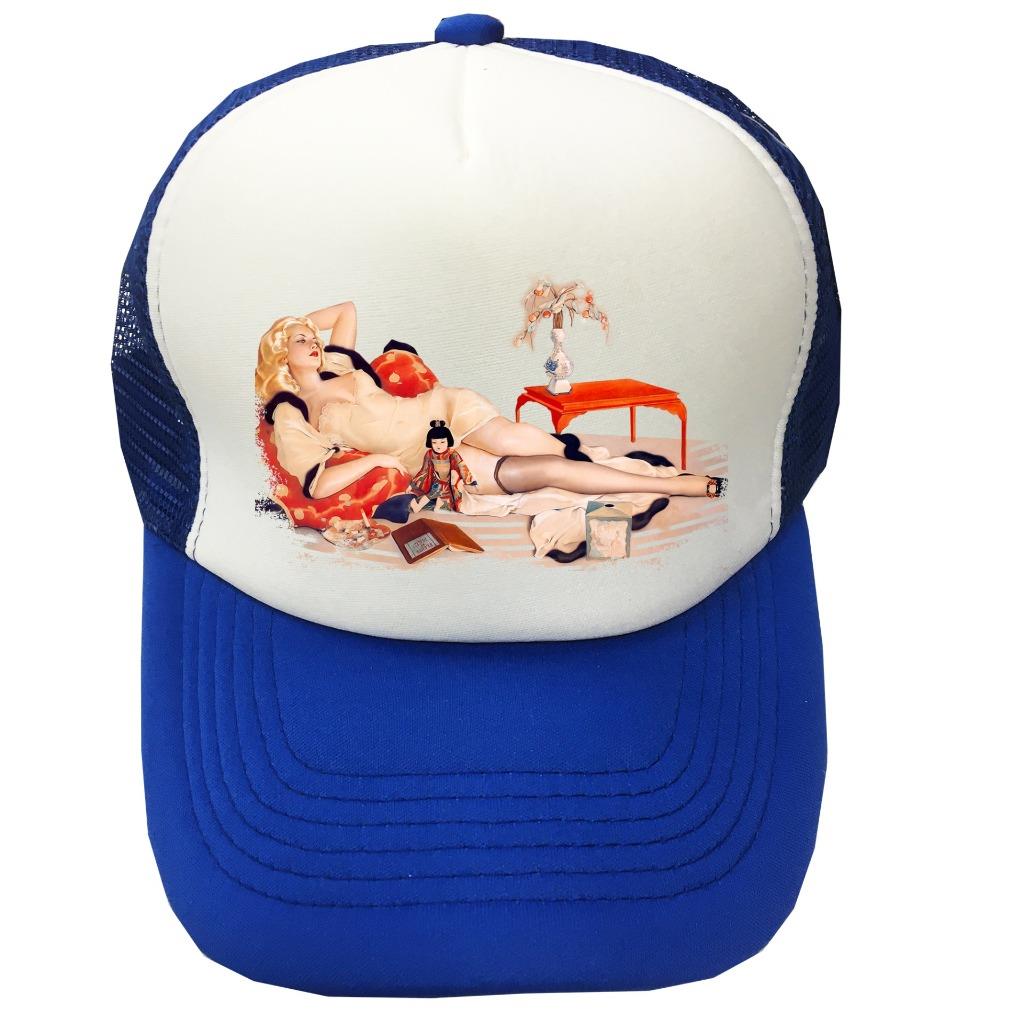 NEU NETZ TRUCKER KAPPE BEDRUCKT PIN UP SEXY MÄDCHEN KUNST POSTER HIPSTER LUSTIGE MÜTZE - Bild 14 von 15