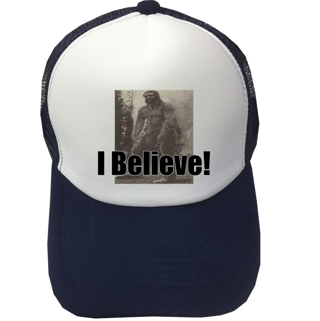 NW MESH TRUCKER CAP PRINTED I BELIEVE BIGFOOT SASQUATCH RESEARCH TEAM FUNNY HAT - Picture 9 of 15