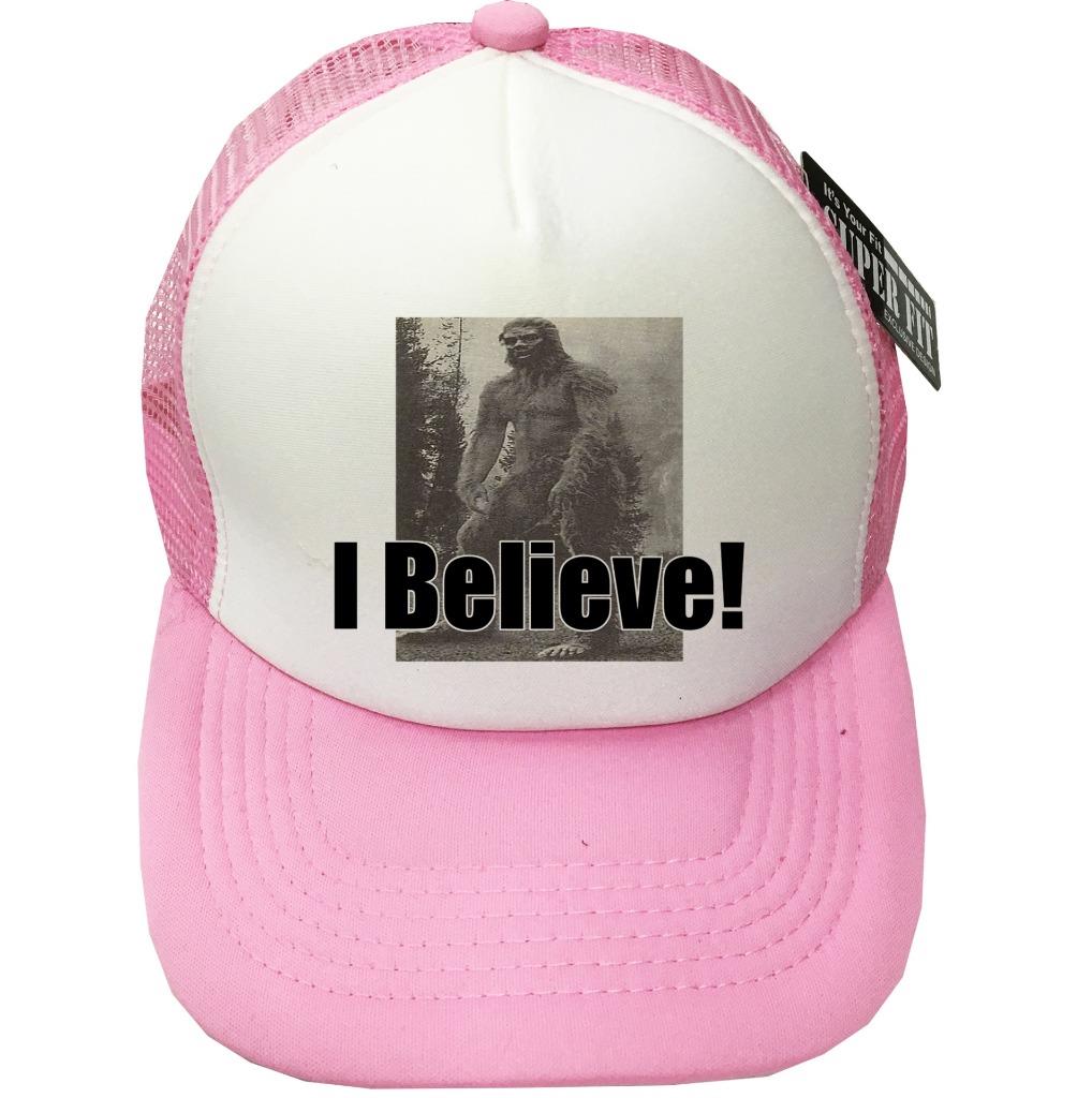 NW MESH TRUCKER CAP PRINTED I BELIEVE BIGFOOT SASQUATCH RESEARCH TEAM FUNNY HAT - Picture 10 of 15