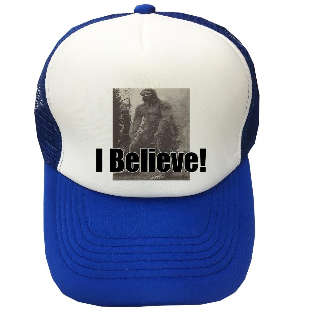 NW MESH TRUCKER CAP PRINTED I BELIEVE BIGFOOT SASQUATCH RESEARCH TEAM FUNNY HAT - Picture 14 of 15