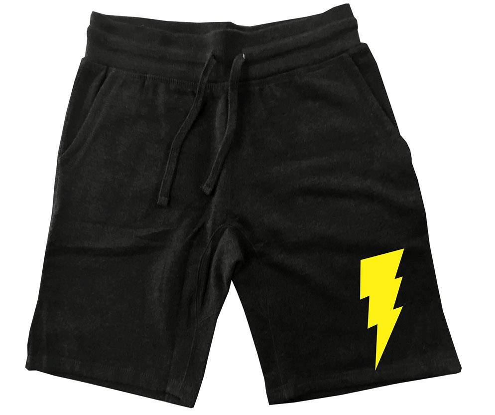 New Men's Printed Thunder Rock & Roll Gym Fleece 3 Pockets Half Shorts Pants - Picture 2 of 4